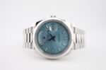 Rolex Day-Date 40 Platinum Ice Blue Diagonal Motif Dial & Smooth Bezel President Bracelet 228206 - - 图片 4