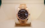Rolex Day-Date 40 Rose Gold Chocolate Diagnonal Motif Index Dial & Fluted Bezel President Bracelet 228235 - - 图片 2