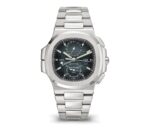 41mm Blue Gradiant Travel Time Chrono Dial Stainless Steel Bracelet