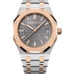 34mm Stainless Steel and 18k Rose Gold Silver Dial Automatic