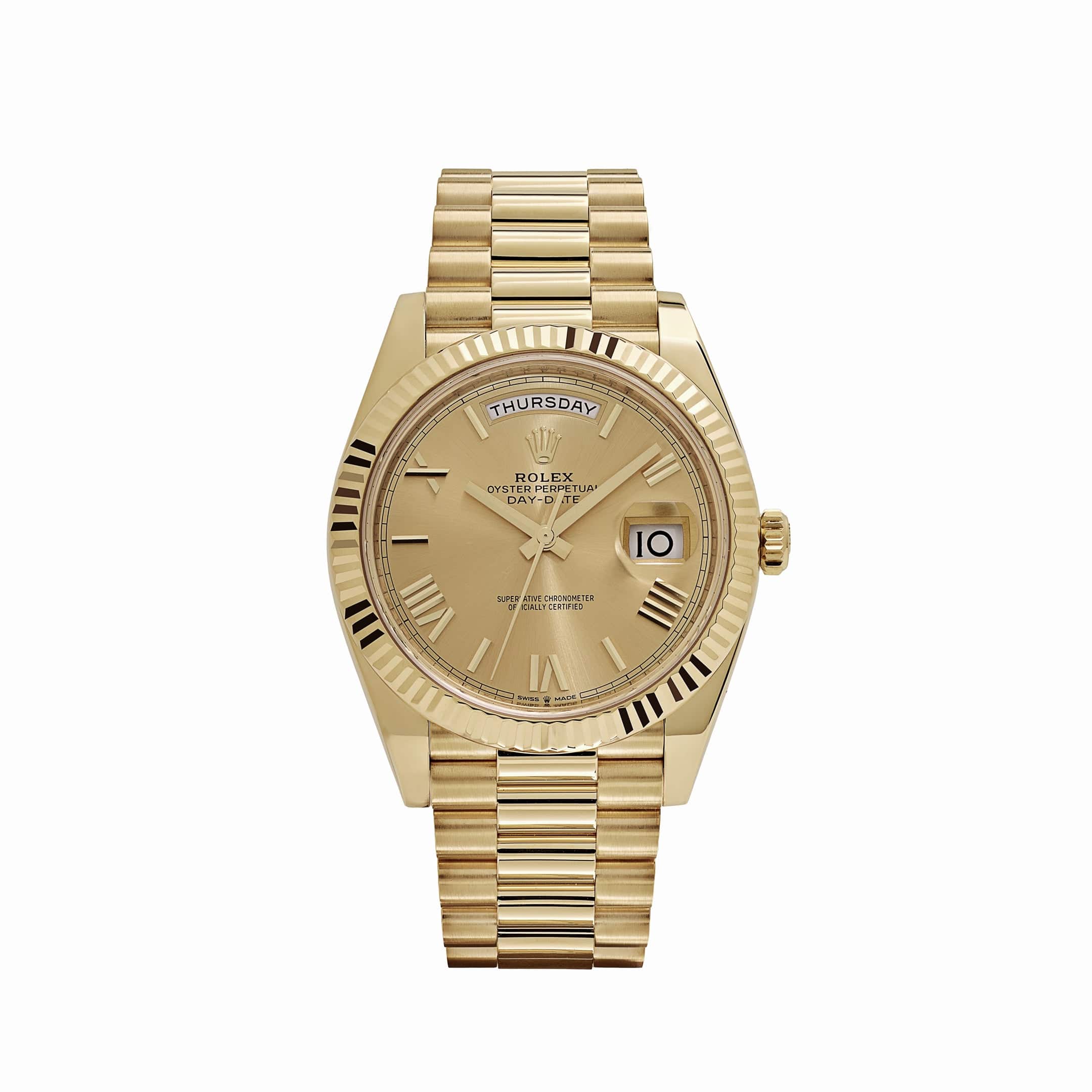 IMG-1838.jpg Rolex Day-Date II 218238 41mm Champagne Roman Dial 18k Yellow Gold President Watch - 图片 1