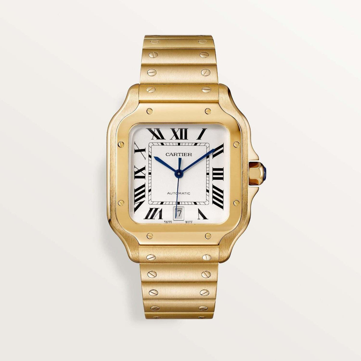 IMG-1855.jpg Cartier Santos de Cartier WGSA0029 39.8mm Silvered Opaline Dial With Yellow Gold Bracelet - 图片 1