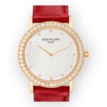 Patek Philippe Calatrava 5006 Rose Gold Silver Dial Diamond Mens Watch - 图片 2