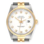 Rolex Datejust 36mm 16233  Steel Yellow Gold White Diamond Dial Mens Watch - 图片 2