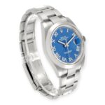 Rolex Datejust 41 Blue Roman Dial Ref 126300 Smooth Bezel Steel Mens Watch - 图片 5