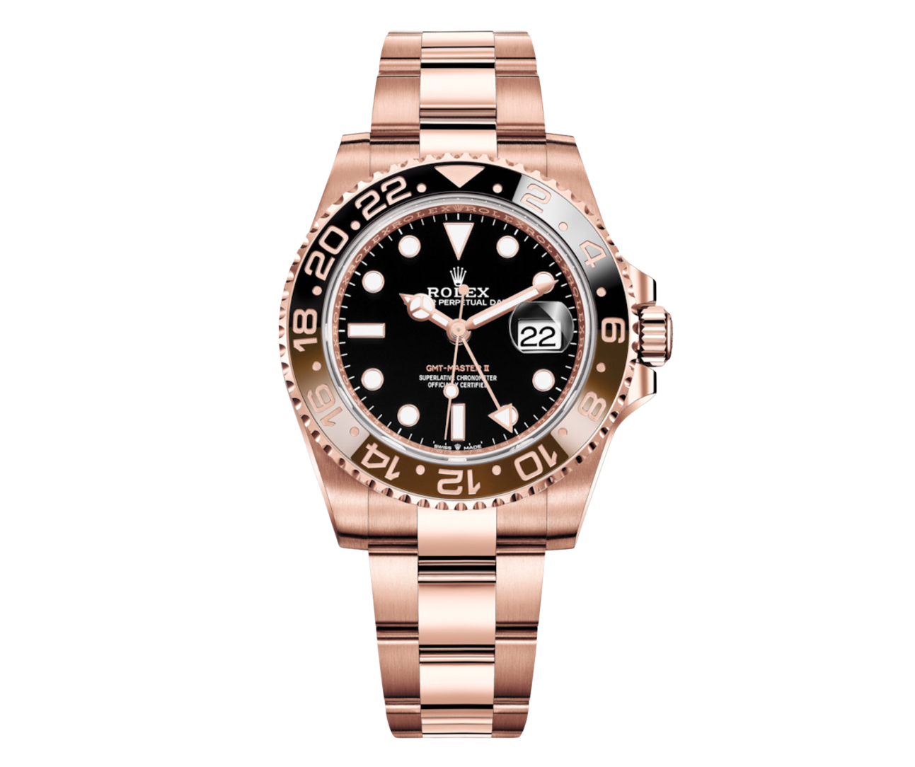 Pre-Owned-Rolex-GMT-Master-II-18k-Everose-Gold-with-Black-and-Brown-Ceramic-Bezel-and-Oyster-Bracelet-Ref_-126715CHNR-Rootbeer-JD-Watches-NY.png Rolex GMT-Master II – 18k Everose Gold with Black and Brown Ceramic Bezel and Oyster Bracelet Ref. 126715CHNR “Rootbeer” - 图片 1