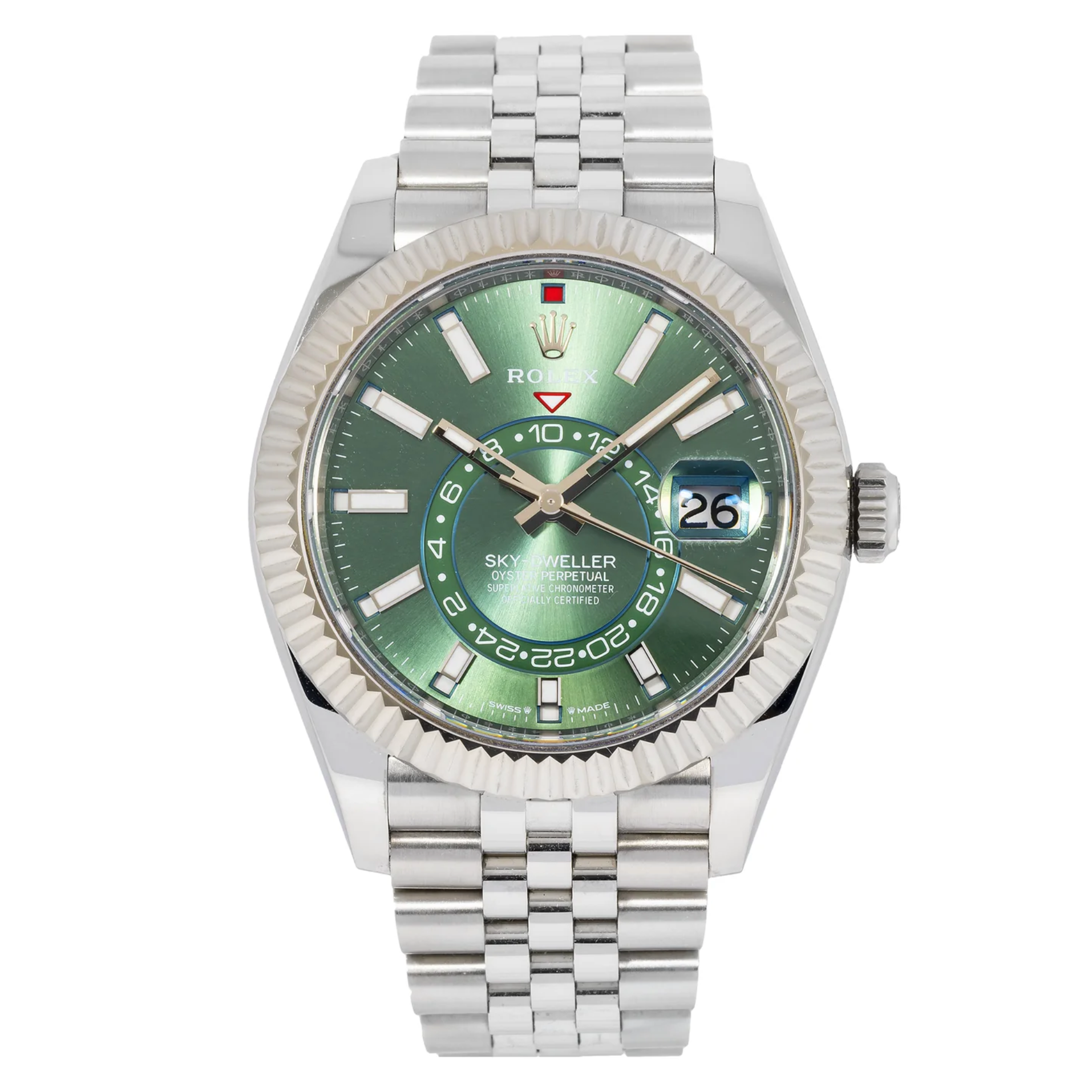 Pre-Owned-Rolex-Sky-Dweller-Stainless-Steel-with-Green-Dial-and-Fluted-Bezel-on-Jubilee-Bracelet-Ref_-336934-JD-Watches-NY.png Rolex Sky-Dweller – Stainless Steel with Green Dial and Fluted Bezel on Jubilee Bracelet Ref. 336934 - 图片 1