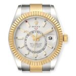 Rolex Sky Dweller Yellow 326933 Gold Steel White Dial Mens Watch - 图片 2
