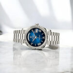 Rolex White Gold Day-Date 40 Watch Blue Ombré Roman Dial - President Bracelet - 图片 2