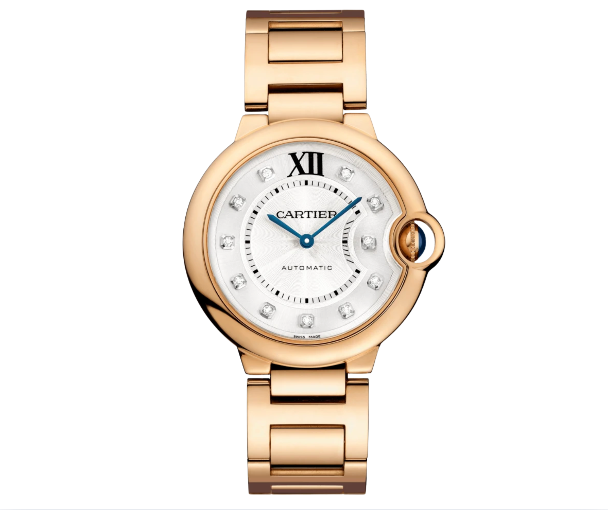 Screenshot2025-08-05at3.35.33PM.png Cartier Ballon Bleu 36 mm 18K Rose Gold Automatic – Silver Diamond Dial 11×0.10 ct – Ref. CRWE902026 - 图片 1