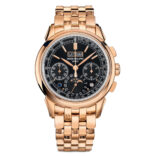 41mm Perpetual Calendar Chrono 18k Rose Gold Ebony Black Dial On Bracelet