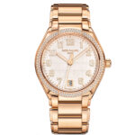 36mm 18k Rose Gold Silver Dial Diamond Bezel Automatic