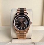 Rolex Day-Date 36 Rose Gold Brown Ombre Diamond Dial & Fluted Bezel President Bracelet 128235 - 图片 2