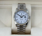 Rolex White Gold Day-Date 40 Watch - Fluted Bezel - Meteorite Baguette Diamond Dial - President Bracelet - 228239 mtdp - 图片 2